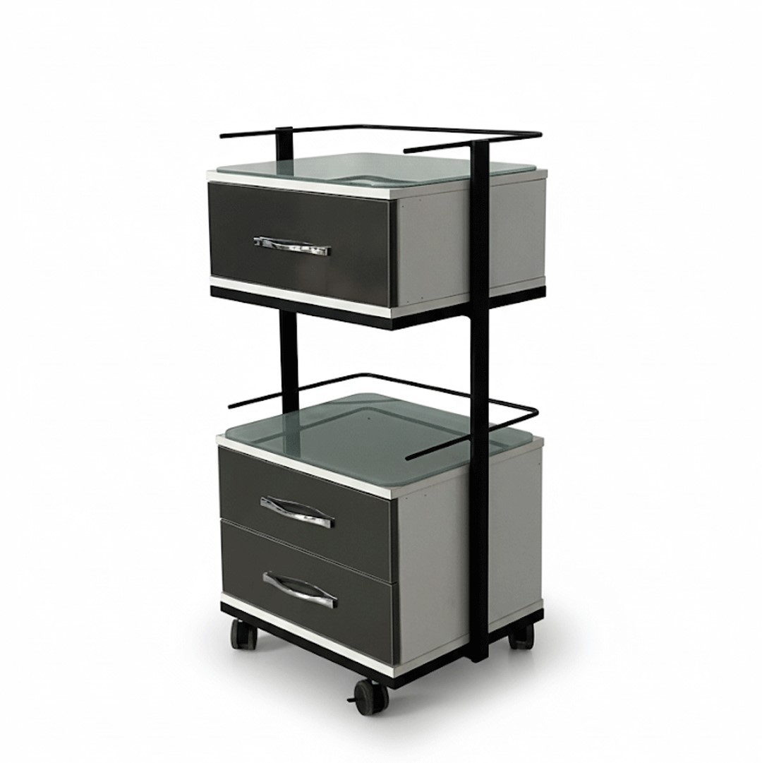 ترالی زیبایی سه کشو فلزی